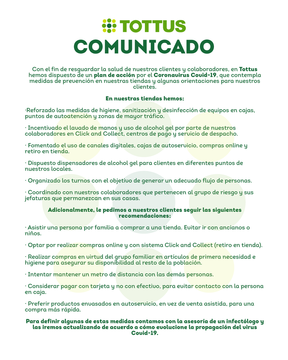 ¡ATENCIÓN! Información importante sobre las medidas que hemos tomado por motivo del coronavirus Covid-19.