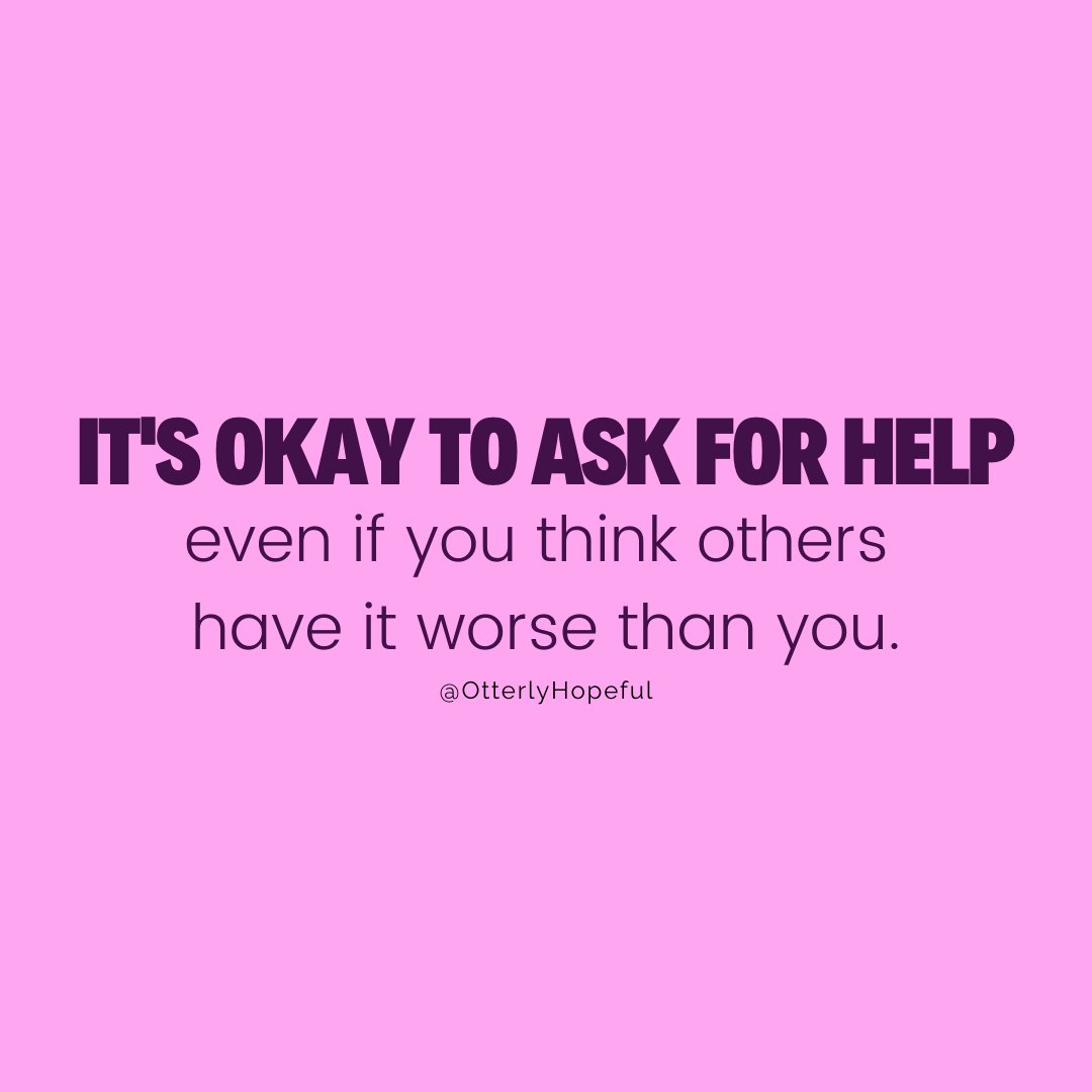 OtterlyHopeful's tweet photo. It's not a competition. If you need help, ask for it. It's okay. 💗

#OtterlyHopeful #Depression #Anxiety https://t.co/TdBEGdWbGz