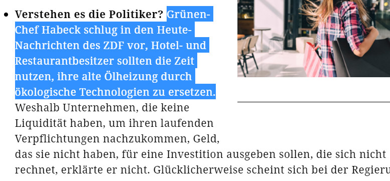 Ruebenhorst's tweet photo. Ein Mann der Lebenspraxis, dieser #Habeck! Welcher Gastronom würde nicht in dem Moment, wo ihm bei laufenden Kosten die Umsätze auf unbestimmte Zeit komplett wegbrechen, die freie Zeit dazu nutzen, kurz vor der Zwangsversteigerung eben noch schnell eine neue Heizung einzubauen? https://t.co/nZK1GU9IpW