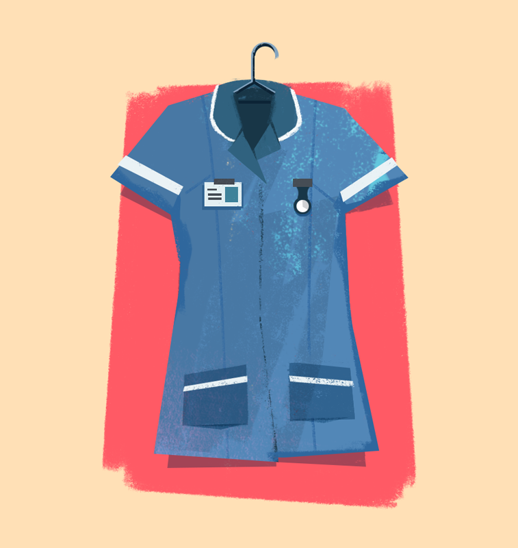 Sketched my partner's uniform as it hung up to dry. To say I’m proud of her is an understatement, no less because last week was her FIRST WEEK as a nurse. How is that for timing? She’s doing amazingly, but if y’all could still wash your hands that’d be great