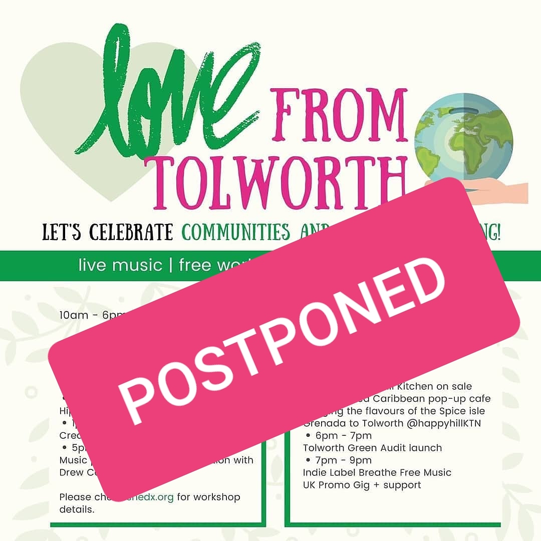 (1/2) Sadly we have made the decision to postpone 'Love from Tolworth' in the light of the COVID-19 Pandemic. 

This is a postponement and we look forward to celebrating our communities &amp; the many elements of the <a href="/SHEDx_org/">SHEDx  Growing Ideas</a> project when the current circumstances are behind us