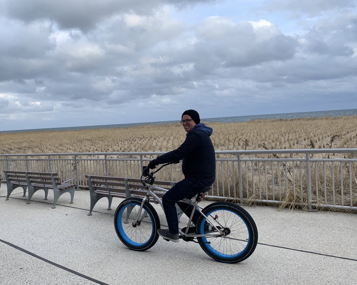 JimRockaway's tweet photo. Riding around Rockaway Beach to get rid of the stress of the day’s news. It’s working! If you can bike to work or bike to run errands I highly recommend it.  If you are out of practice @bikenewyork &amp; @TransAlt have some good tips. https://t.co/1UtSiTBhhc