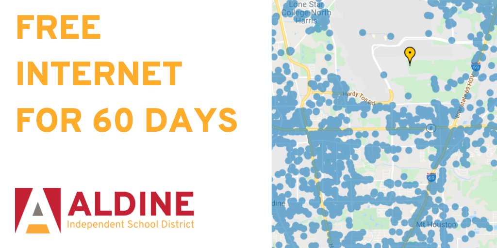 AldineISD's tweet photo. Comcast has opened free Xfinity wifi hotspots nationwide during this national emergency for the next 60 days. Anyone will be able to access the internet via hotspots. Find a hotspot near you at https://t.co/g2ZranTrJP. Read More: https://t.co/oqzsOv82Wk https://t.co/Y7MAeTd1qR