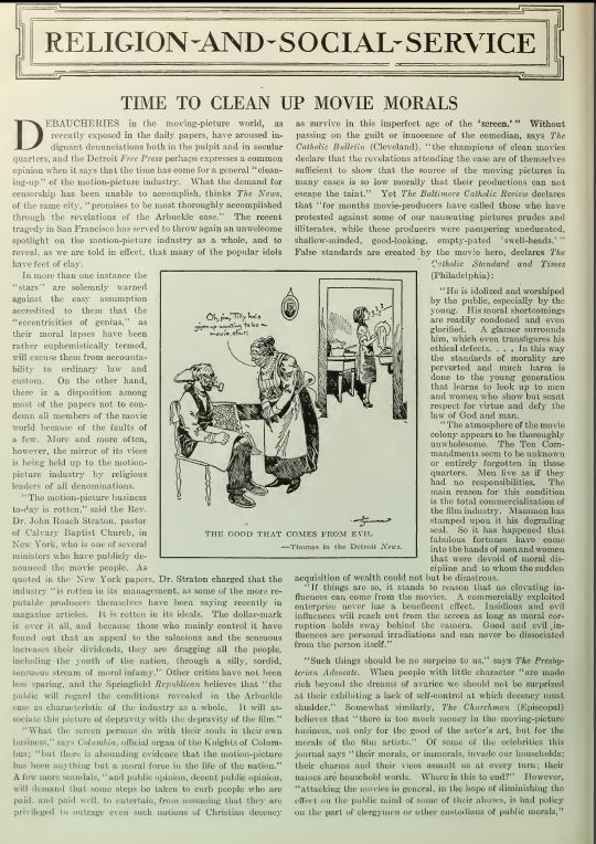  #comicbook  #history  #delinquencyIt seems like every medium pushes on social barriers, from rock and roll music to comic books to the silent movies.1921: "Debaucheries in the moving-picture world have aroused denunciation both in the pulpit and in secular quarters"