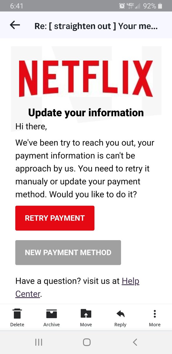 Awexome1's tweet image. Hmmm.... should i update my @netflix payment information? #EnglishPlease