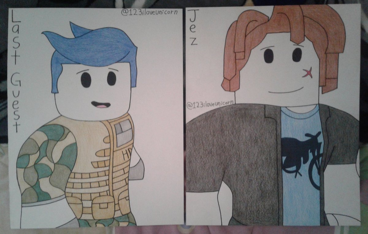 Niji Yunikon On Twitter Just Drew Two Last Guest Characters So Far And I Am Feeling Great For Making A Comeback To Do Drawings Again - how to draw the guest roblox