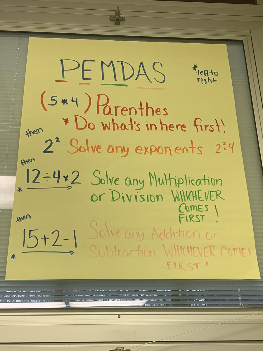 MrsburkeJenn's tweet image. Math Anchor Charts 
#schoolathome #burkelings #orderofoperations #fractions