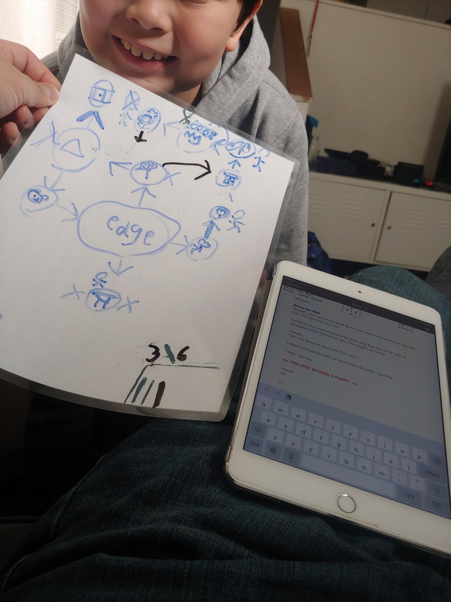 letsplaypod's tweet image. In these times of #SocialDistancing, my 8yo son and I are playing #textadventure games on iPad. Also, why not catch up on episodes of letsplaypodcast.com #frotz ifdb.tads.org/viewgame?id=kb…