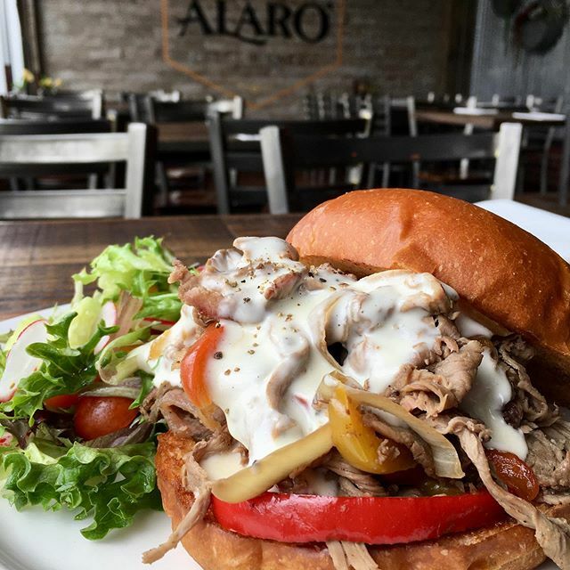 Philly Cheesesteak special today. Tender steak, melted gooey white cheddar, onions &amp; peppers on a brioche bun!  For here or to go! ift.tt/2Uf4vcl