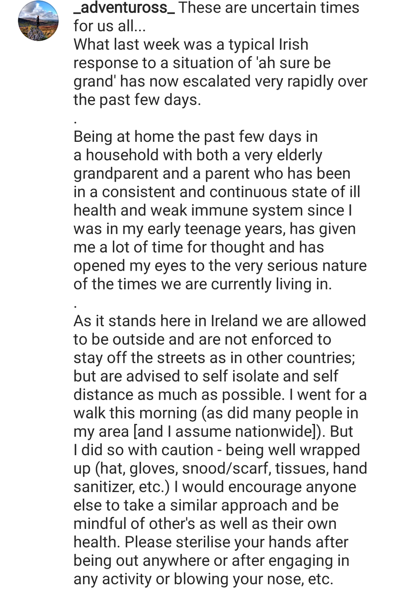 _adventuross_'s tweet photo. For everyone but mainly those of us under 30! Please read the screenshots!
If we act responsibly individually, we  can look after the more vulnerable!
#StaySafe #COVID19 #SocialDistancing #coranavirus 
@doireannod @rtenews @LeoVaradkar @simoncoveney @irishexaminer @HSELive https://t.co/Cbzku148EY