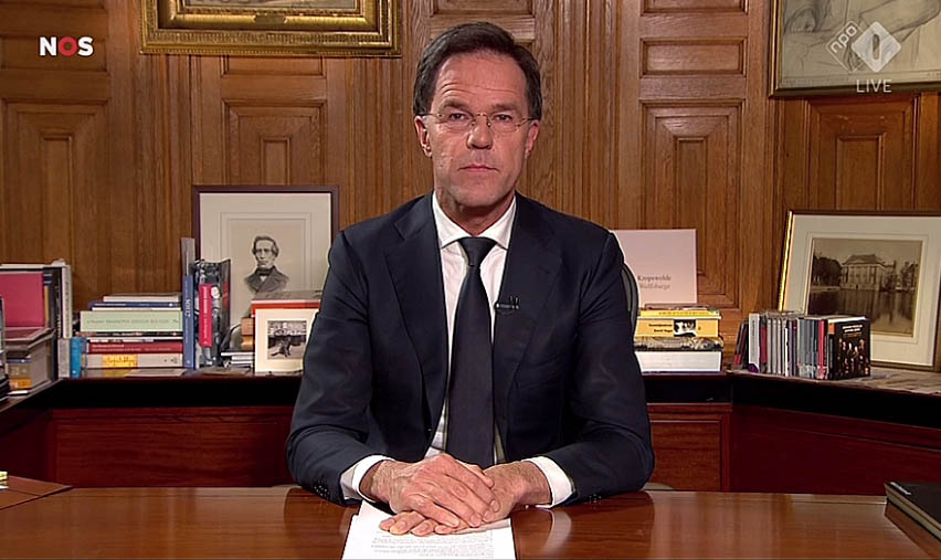 rgpoulussen's tweet photo. Message from the Dutch PM. Excellent (he's *not* from my party), clearly explaining why the measures are taken. We must rely on science. We will all be infected. We must take care of the vulnerable groups. We will compensate businesses struggling. #GoodPM #ProudToBeDutch https://t.co/vtTnYuyhUA