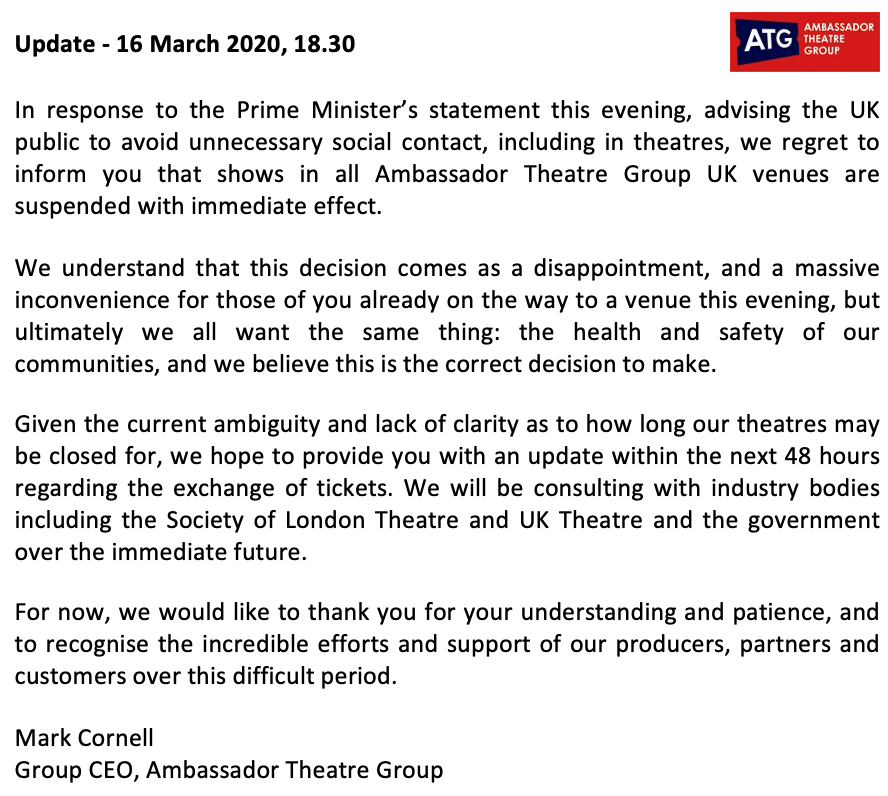 UPDATE from <a href="/ATGTICKETS/">ATGtickets</a>