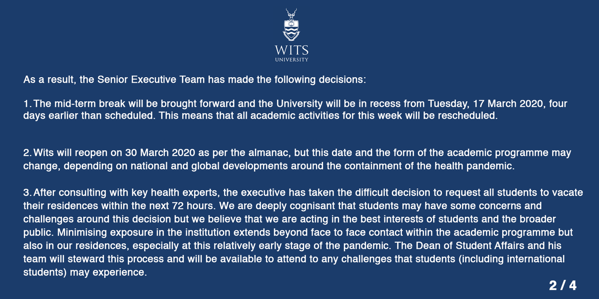 WitsUniversity's tweet photo. [ THREAD 2/4 ]  #CoronaVirusSA #CoronaVirusUpdates #WitsUniversity https://t.co/TzqiXhixoY