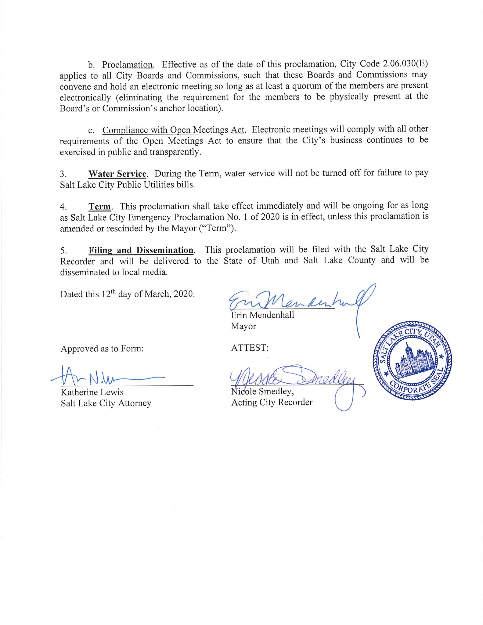 Slc Department Of Public Utilities On Twitter Icymi No Water Service Will Be Turned Off For Lack Of Payment For 30 Days From March 12 As Per Slcmayor S Emergency Proclamation Related To