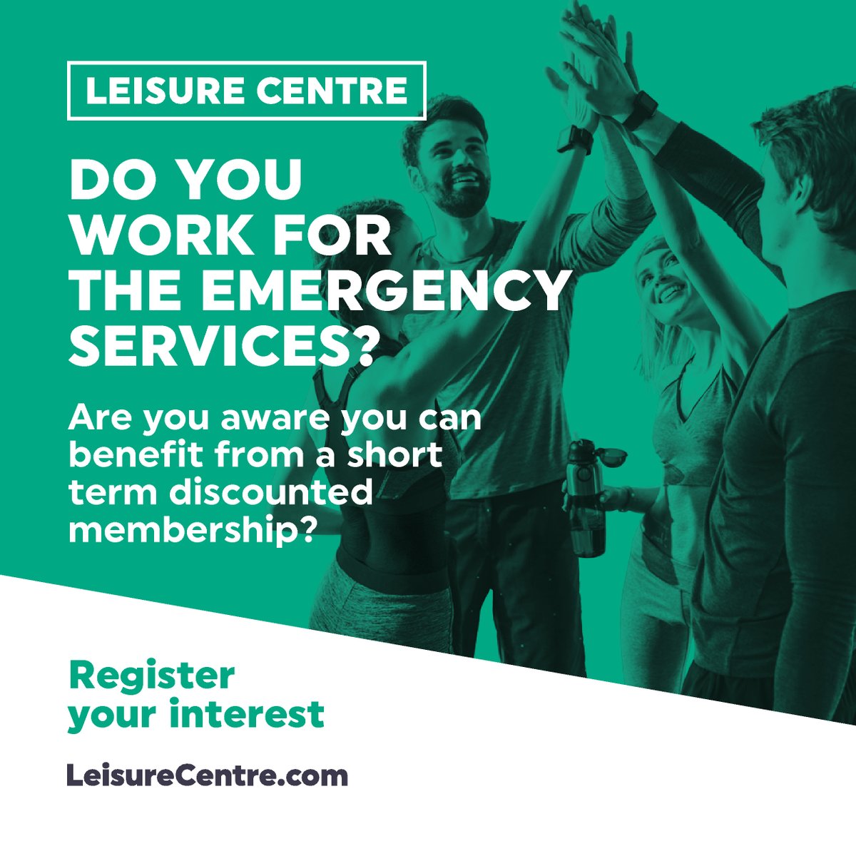 Do you work for the Emergency Services?👩‍⚕👨‍🚒👮‍♀

Are you aware you can benefit from a short term discounted membership? 

Register today for further information - crowd.in/sH7mhI
#mylocal #leisurecentre #emergencyservices #fitness