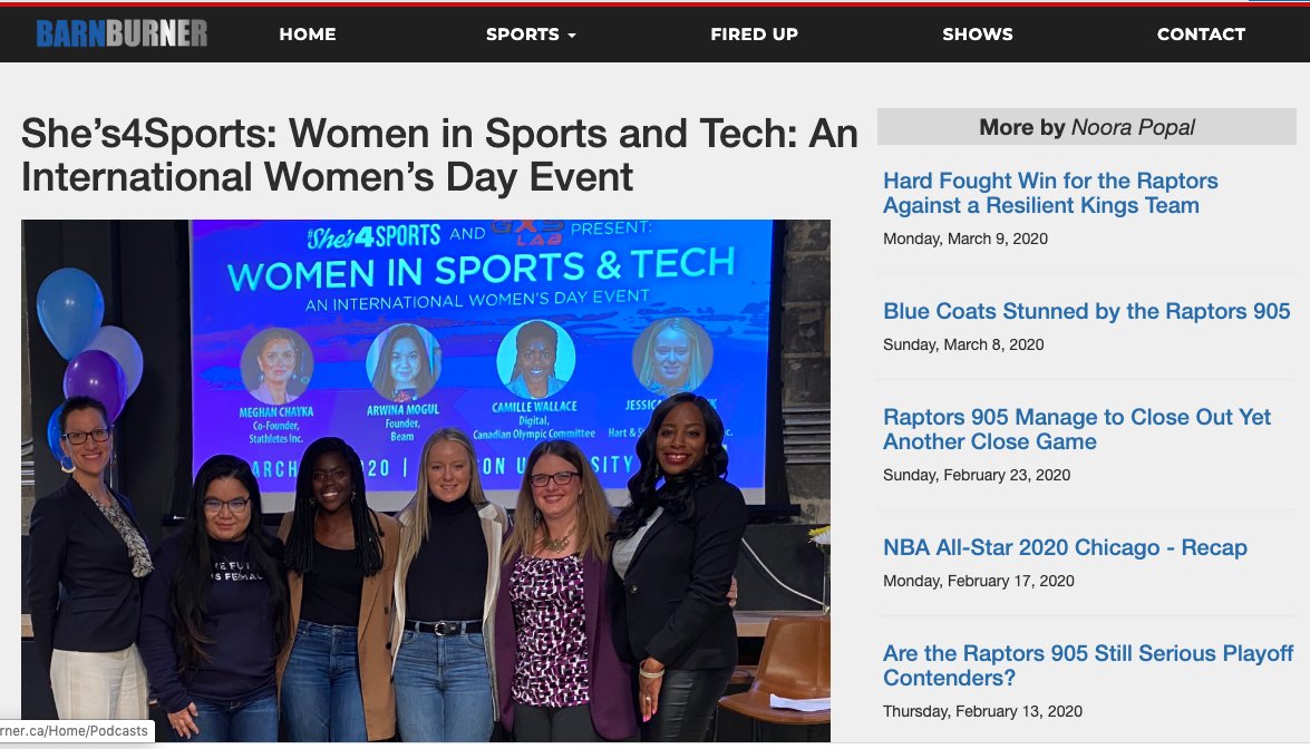 Shes4Sports's tweet photo. What a great write up. 🤩Thanks @BarnBurnerNET @NooraPopal for your article on our #WomenSportsTechTO. #womeninsport #womeninstem #stem #tech https://t.co/4TEOsIAEmw #IWD #barnburnerNET https://t.co/yDyf3PjlnN
