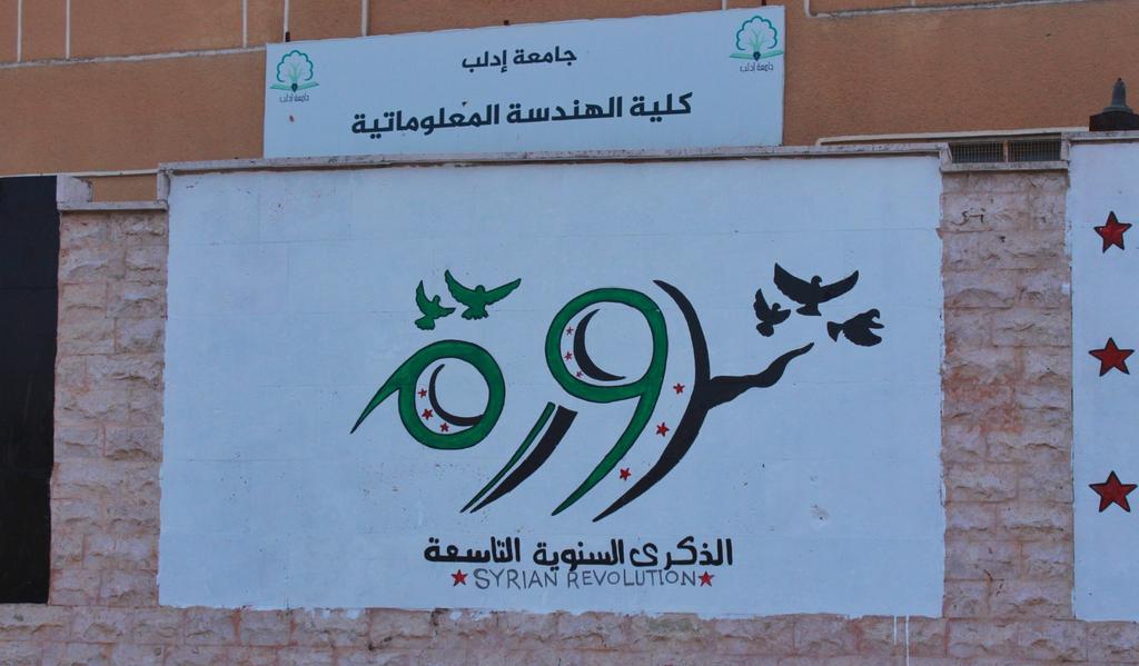 Mona37630379's tweet photo. A #revolution is an idea, and ideas never dia!!💚❤🖤
On the anniversary of the ninth revolution, murals in #Idlib.
#SyrianRevolution #IdlibBattle
#EyesOnIdlib #Syria #freedom https://t.co/0TBIj8lIIs