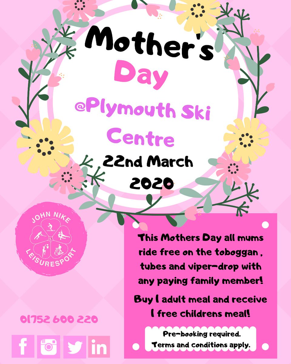 Yay! This Mothers Day all mums ride free on the toboggan, tubes and viper-drop with any paying family member! Buy 1 adult meal and receive 1 free childrens meal! Don't forget to book 01752 600 220 #mothersday2020 #familyfun #familydayout