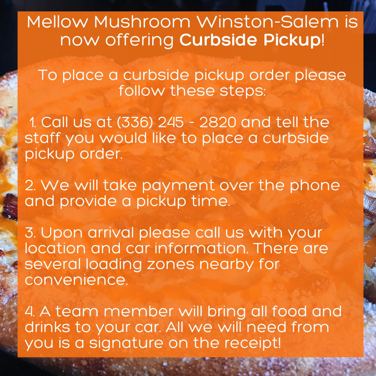 mellowWS's tweet image. In addition to dine in, take out, and delivery (via TakeOut Central and UberEats) - during this time we are now offering curbside pickup!! Our full food menu is available for curbside pick up - as well as canned and bottled beers (21+)!! 🍕🍻