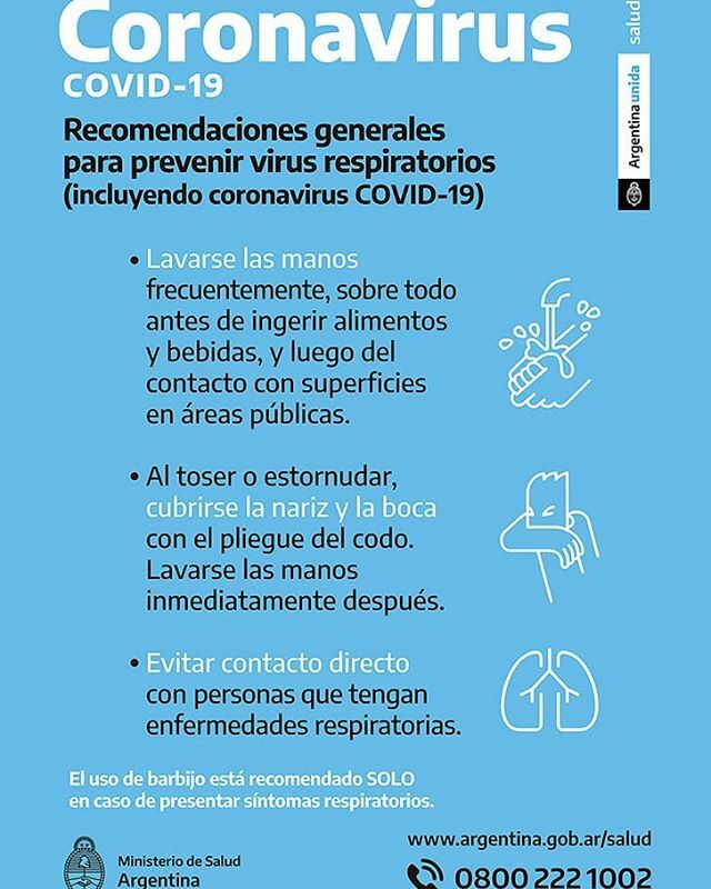 #coronavirus #covid19 #virus #sintomascoronavirus #prevencion #msnargentina #fiebre #tos #dolordegarganta #estornudos #lavadodemanos #tecnicalavadodemanos #barbijo ift.tt/2U8TQQl