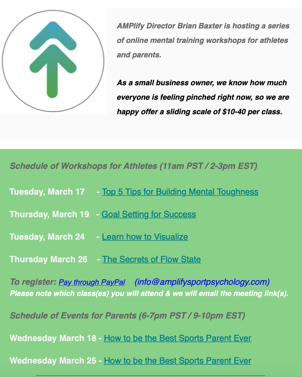 Things for athletes to do during the shutdown: work on your mental game!

#sportpsychology #mentaltraining #mentaltoughness #confidence 
mailchi.mp/155e92ee2340/w…