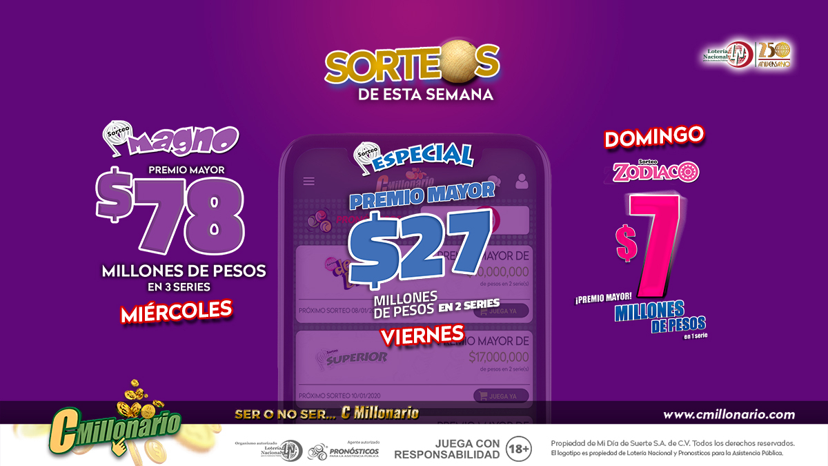 Les dejamos el calendario semanal de sorteos de la 
<a href="/lotenal/">Lotería Nacional</a>

🏠 bit.ly/2Zqszxi
🍏 APP para IOS apple.co/2JRgbyk
👾 APP para ANDROID bit.ly/2JQZq6l
@LotenalMx