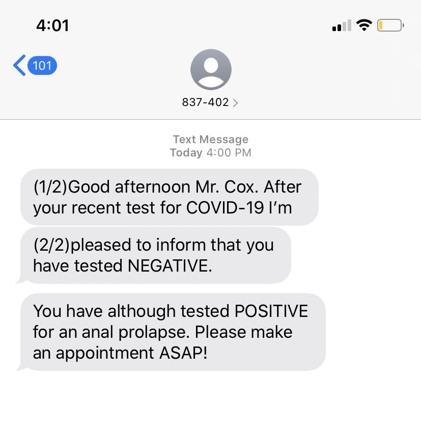 Just tested negative for the corona whose trying to hang?