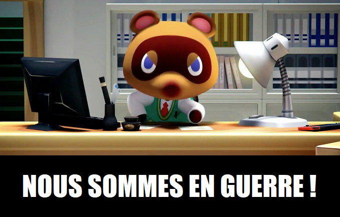 Kinopio027's tweet image. "Tom Nook, une réaction ?" #MacronDirect #DiscoursMacron