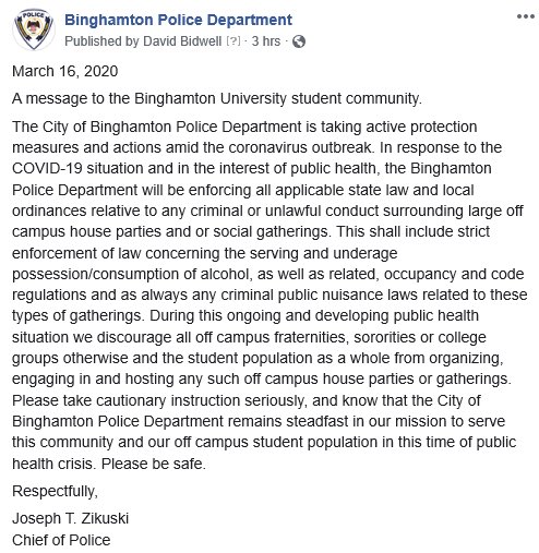 Binghamton Police tweet media