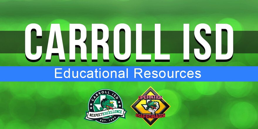 Carroll ISD won’t transition to teacher-based online instruction until next week, but parents looking for educational links and resources for their students will find them posted to our website: southlakecarroll.edu/Page/3174