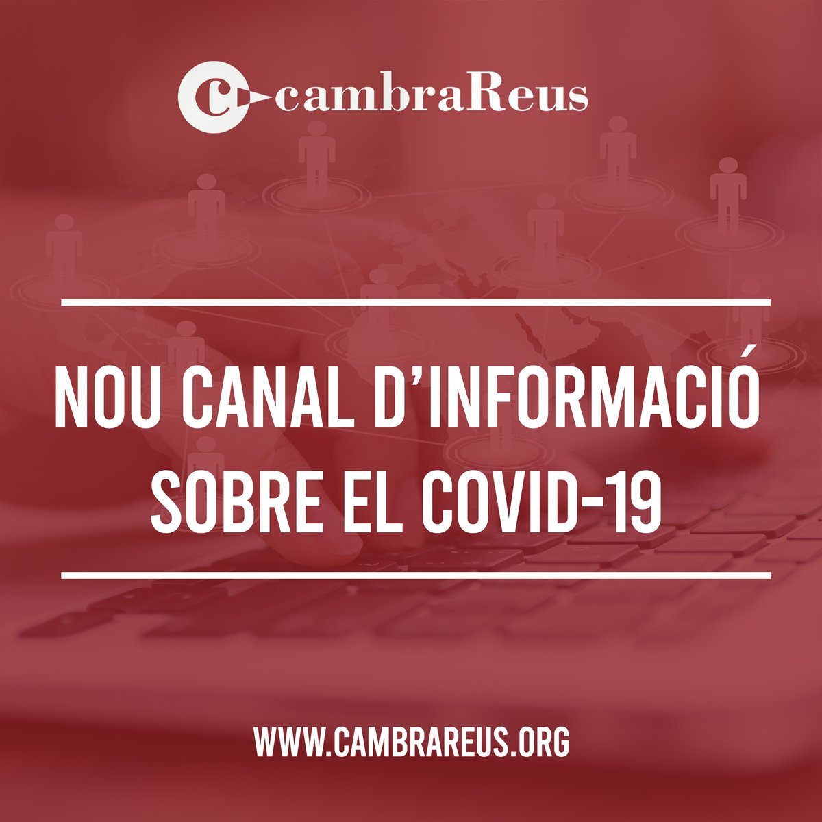 ✅Us informem que la Cambra de Comerç de Reus ha activat avui a la seva pàgina web un nou Canal d’Informació sobre el COVID-19 en el que us facilitarem informació rellevant sobre com afecta aquesta situació a les empreses. 

🌐 cambrareus.org

#CambraReus #covid19