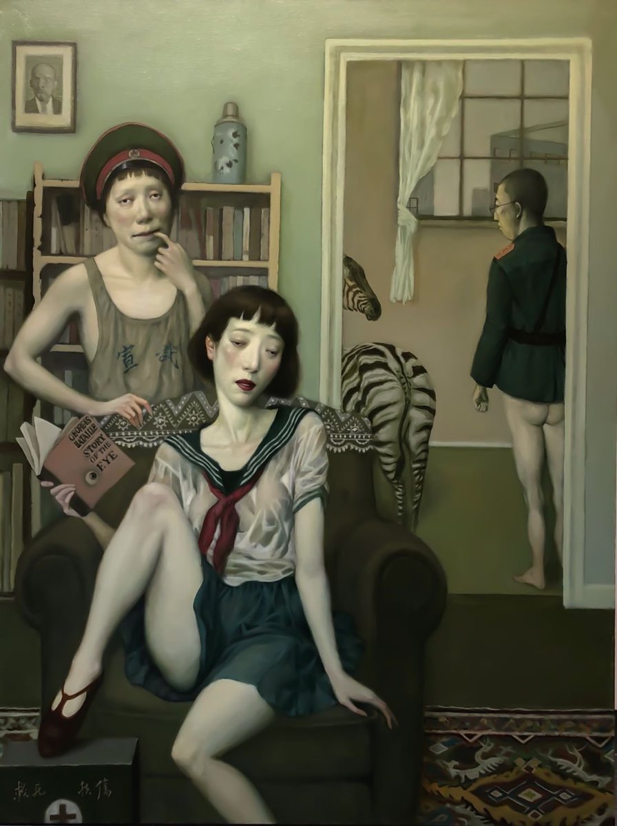 Jeffrey Chong Wang paints gorgeously and his subjects are poignant, surreal, and satirical all at once. On Instagram at  https://www.instagram.com/jeffrey_chong_wang/