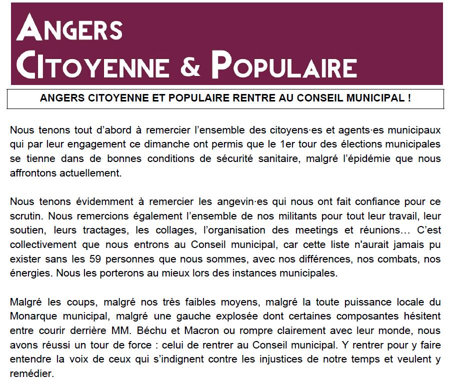 Angers Citoyenne Et Populaire Angers Cit Pop Twitter
