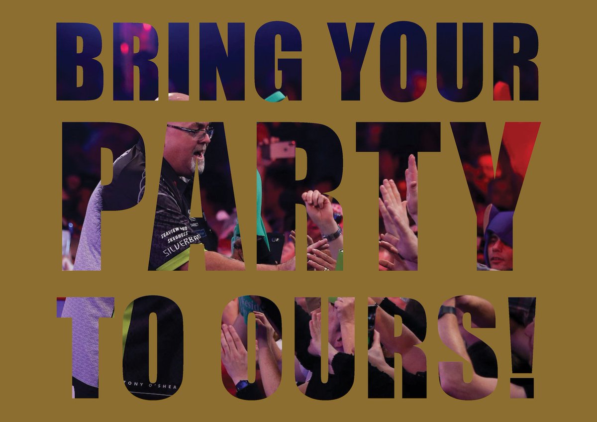 👉 THE MISSION GRAND MASTERS OF DARTS 2020 👈 

BRING YOUR PARTY TO OURS! 🥳🥳🥳
To help get that party started buy 10 or more tickets in one selected price category and get 10% discount. Use promo code MASTERSDARTS10

FOR MORE INFORMATION:
Website: grandmastersdarts.com