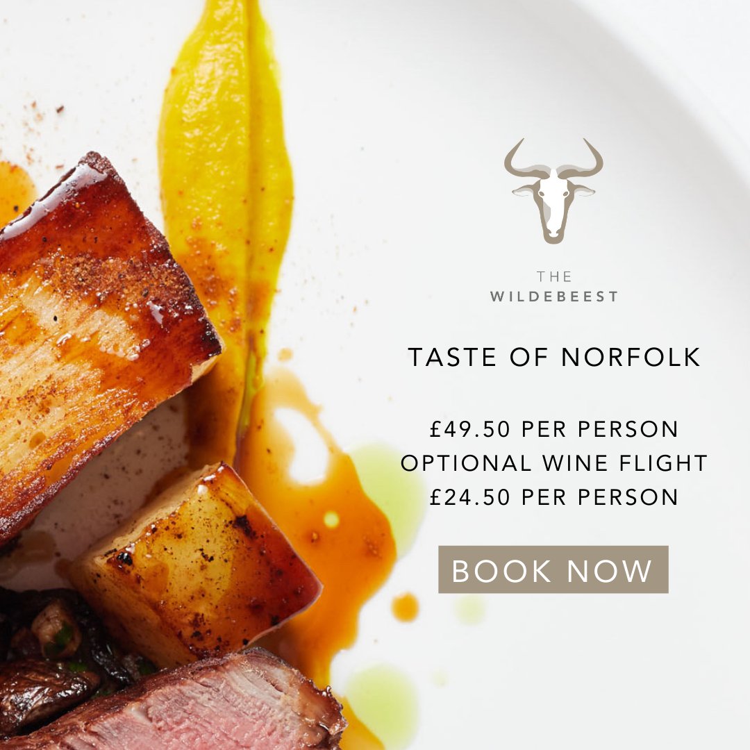 We invite you to dine from our 7-Course 'A Taste of Norfolk' Menu this Spring. Our own dedication to Norfolk's finest seasonal produce. £49.50 per person with an optional Wine Flight £24.50 per person.