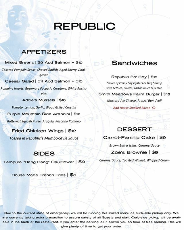 ***🚨ALERT🚨*** CARRY OUT MENU IS NOW AVAILABLE STARTING AT 5pm. INSTRUCTIONS: call us at 301-270-3000 place order using select options on curbside menu. Pick up will be located in back parking lot (first hour is free). Call to let know you are outside and order will be brough…