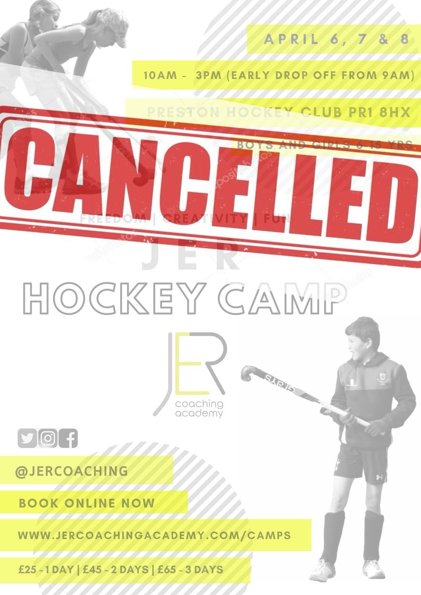 jercoaching's tweet photo. In light of the ongoing effects of COVID-19 &amp; government advice, England Hockey has taken the decision to suspend its nationally run hockey activity.

Therefore we are unfortunately cancelling our next series of camps. We will be in touch with those already booked on asap ☹ https://t.co/EEetUGgGK0