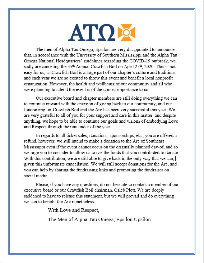 Alpha Tau Omega - Southern Miss tweet media