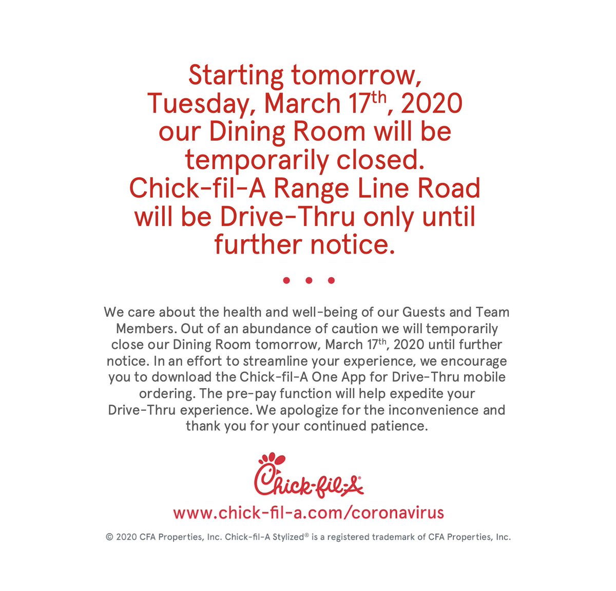 Chick-fil-A Range Line Road (@filrange) on Twitter photo 