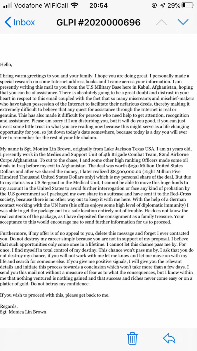 SimonAlpinist's tweet photo. @joelycett i just got this email, I thought you may be interested in doing your thing. It’s bloody brilliant. The most elaborate email to get my money so far 😂 https://t.co/t2RvMhopAa