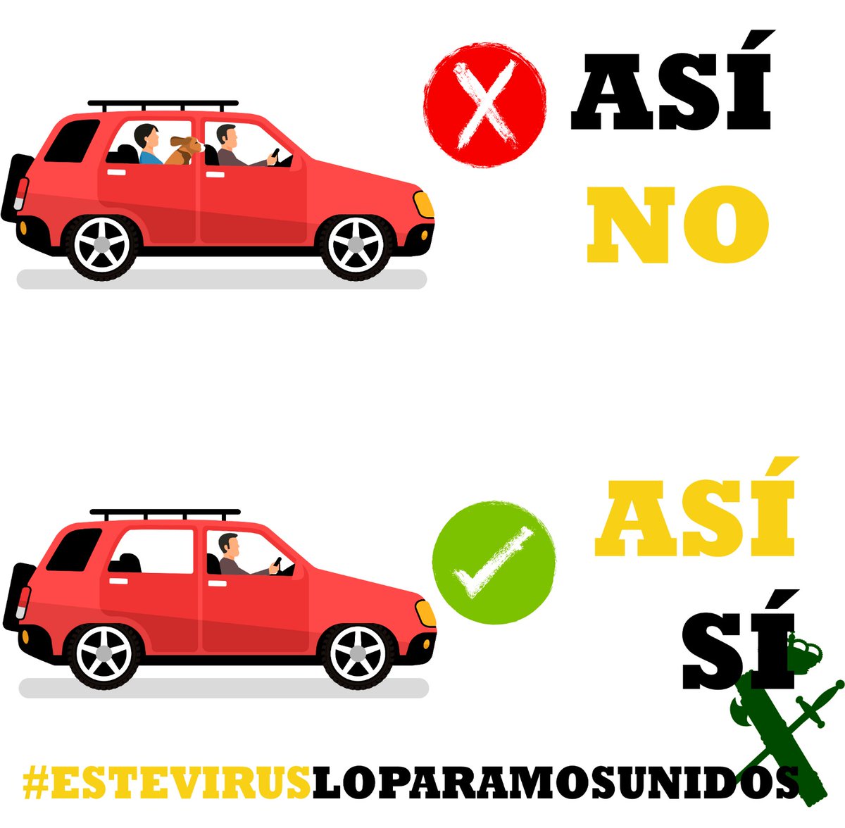guardiacivil's tweet photo. Tanto a pie como en vehículo solo se permiten los desplazamientos individuales en los supuestos establecidos en el artículo 7 del R.D. por el que se declara el estado de alarma, salvo para acompañar a personas con discapacidad o por causa justificada.

#EsteVirusLoParamosUnidos https://t.co/aD9qPjXNgj