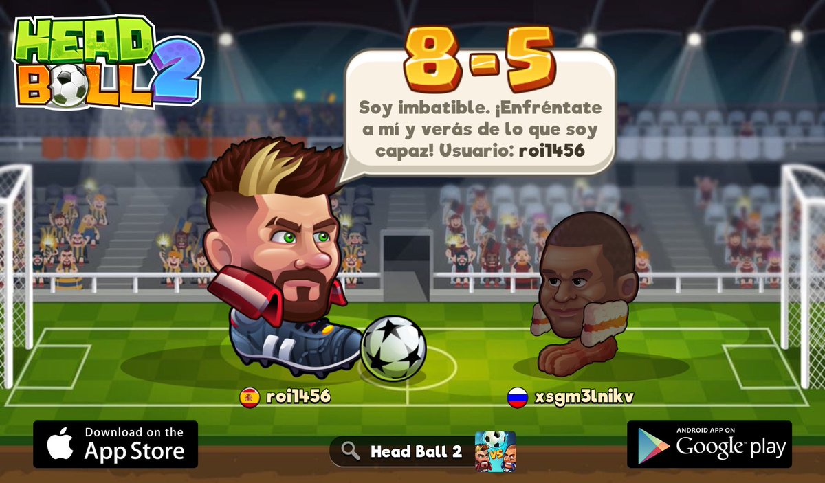Busco a alguien con quien luchar en Head Ball 2. Mi nombre de usuario es roi1456. ¡Ven y juega conmigo! Puedes descargar el juego en > app.adjust.com/7lb0aee_oovl5up #headball2 <a href="/HB2Official/">Head Ball 2</a>