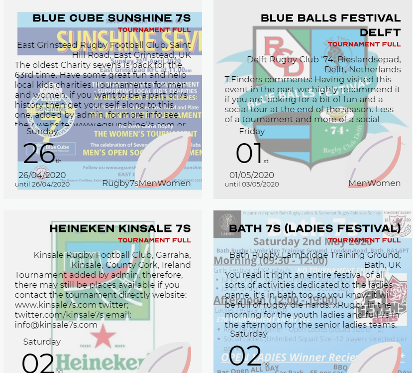 TawnyFinder's tweet photo. @Bath7s and @EGRFCSunshine7s are 2 of tonight's additions to the site. Both adding something for the ladies, along with @RCDelft74 and @kinsale7s seen in the pic. #Womens7s https://t.co/0FOQBY1WOX