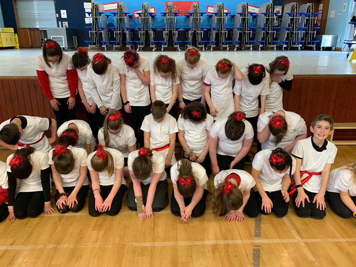 Glee Club showing off their home made scrunchies! Thank you Miss B and Miss B! They are looking forward to sharing their talents with everyone soon! #weworktogether