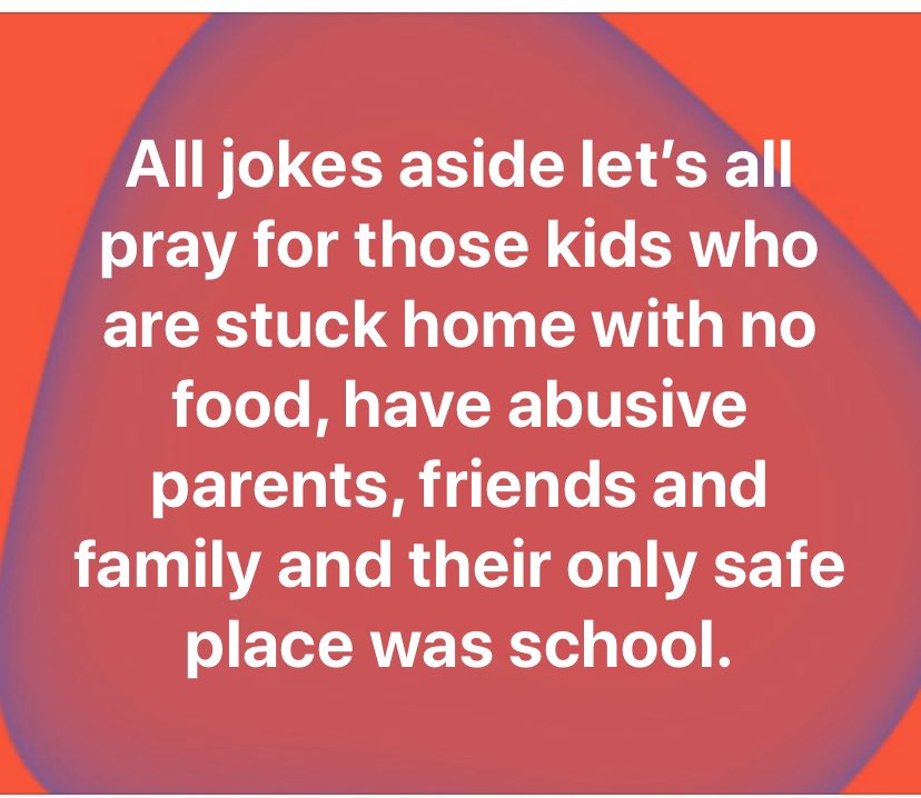 mikkaraz's tweet photo. This broke my heart to read. Imagine not feeling safe at home. Prayers for all these kids🙏🏼 https://t.co/MNojqhla9R