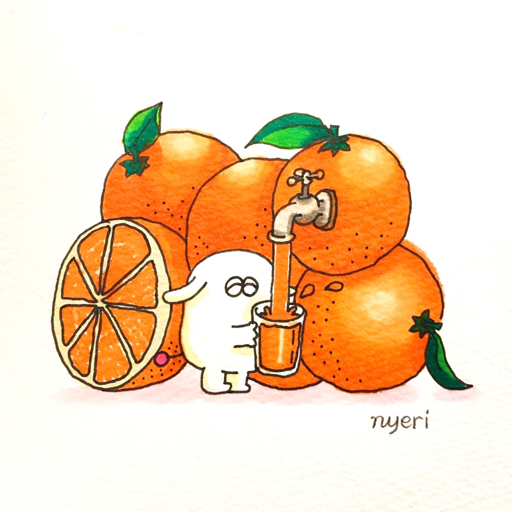 Twitter 上的 にぇり イラストレーター兼ぬいぐるみ屋さん デザフェスa 129 一度はやってみたいですよね もる 都道府県シリーズ 蛇口からみかんジュース 愛媛県 Orange Japanese イラスト イラストレーター 手描き 旅行 絵本 スケッチブック