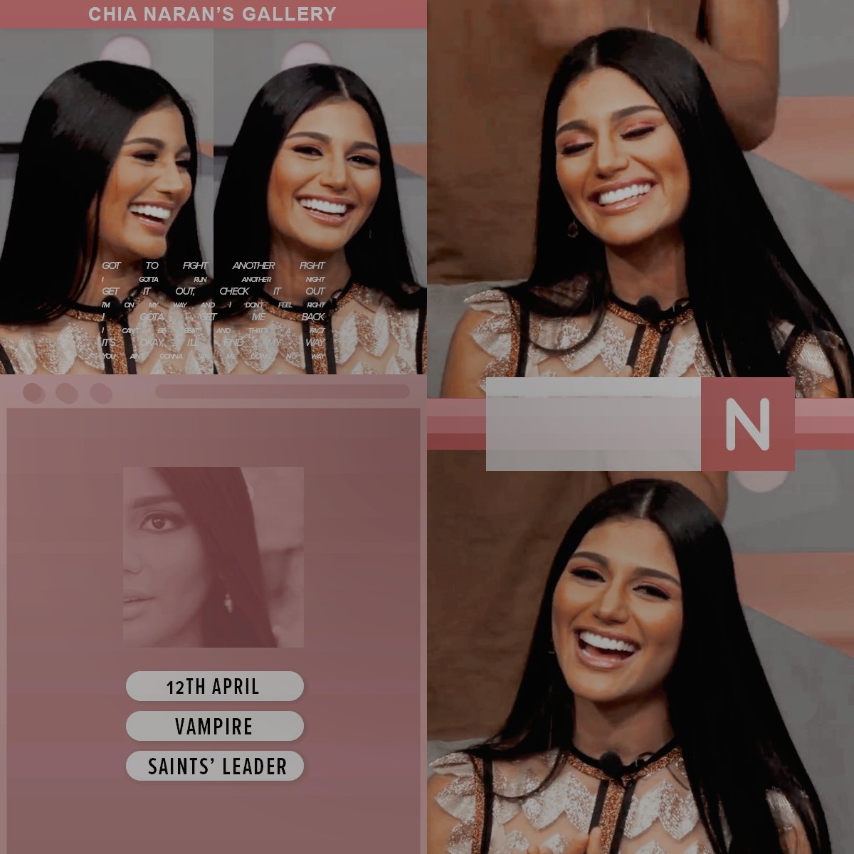 ASLAVEN0MORE's tweet image. ㅤㅤㅤㅤ𝗖𝗛𝗜́𝗔 𝗡𝗔𝗥𝗔𝗡
ㅤㅤㅤㅤ ₍ᴄʜɪ́ᴀ ɴᴀʀᴀɴ₎
ㅤㅤㅤㅤㅤㅤㅤ𓄼𓄼𓄼
ㅤ𝟭 ┈───┈ 𝘝𝘈𝘔𝘗𝘐𝘙𝘌 ⤸
ㅤㅤ𝟮 ┈───┈ 𝘓𝘌𝘈𝘋𝘌𝘙 ⤸
ㅤㅤㅤ𝟯 ┈───┈ #sɪᴅʜᴇsᴇᴇʀ ⤸

ㅤㅤㅤㅤ ❝ never gonna give in
ㅤㅤㅤㅤㅤnever gonna give up ❜❜

ㅤ ㅤㅤㅤ  𓂅  ʀᴛ ↷ ♡.