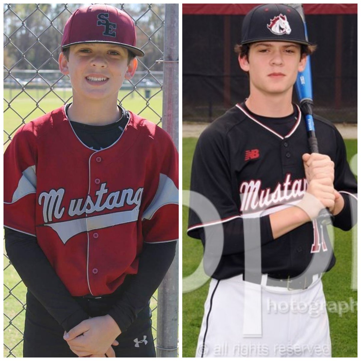 3boysrn2's tweet photo. First year of middle school ball vs. first year of high school.... 🥰 #sehsbaseball #mustangbaseball https://t.co/zG1pkZCpEK