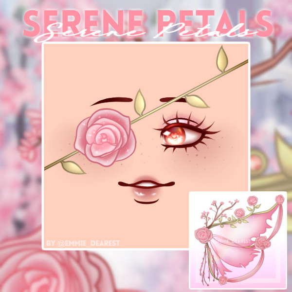 Emmie On Twitter Serene Petals Do You Remember My Wings I Finally Got To Make A Matching Face For Them Hope You Like Them Link To Face - roblox rose face