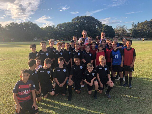 Cheers to the <a href="/PerthGloryFC/">Perth Glory FC</a> players, led by former Azzurri player <a href="/DinoDjulbic/">Dino Djulbic</a>, who headed down to Forrest Park to chat with our juniors last week. We’re all behind you this @ALeague campaign! #ForzaAzzurri #ForzaGlory 💙💜